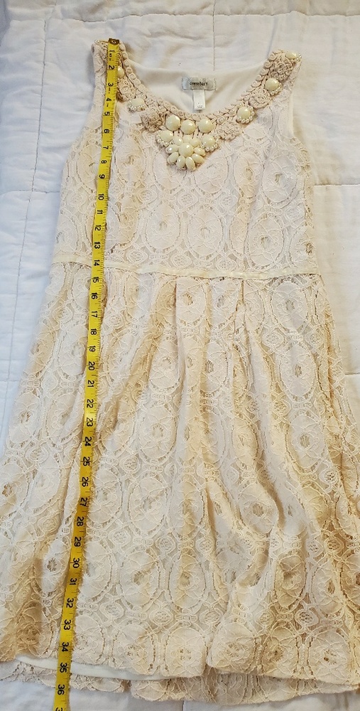 Size 10 cream colored tea length dress